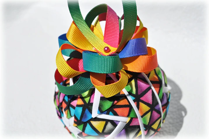 Crazy Colors Quilted Ornament