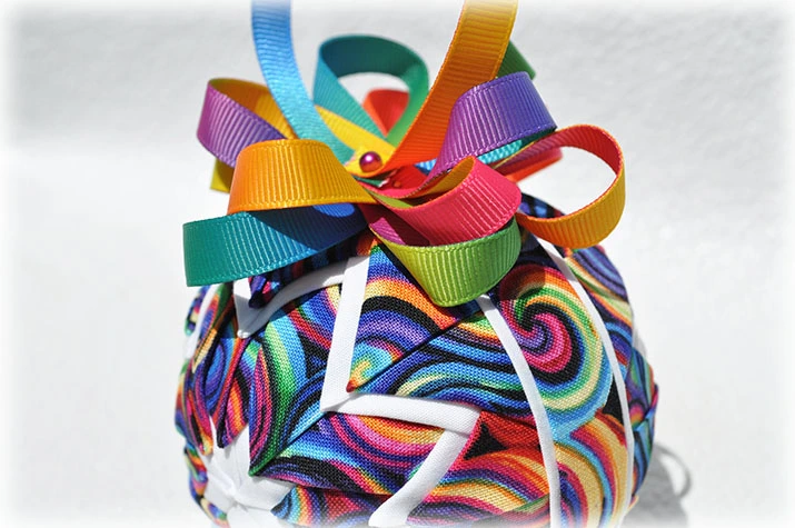 Crazy Colors Quilted Ornament
