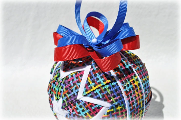 Crazy Colors Quilted Ornament