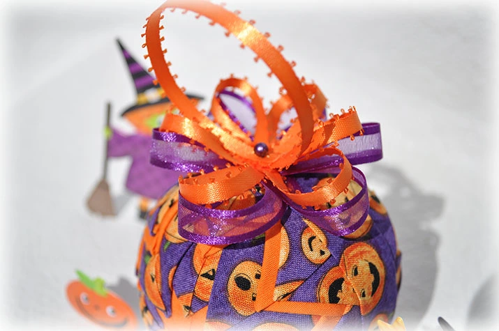 Purple Pumpkins Quilted Ornament