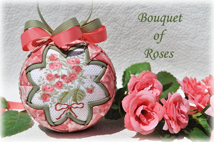 Pink Roses Quilted Ornament